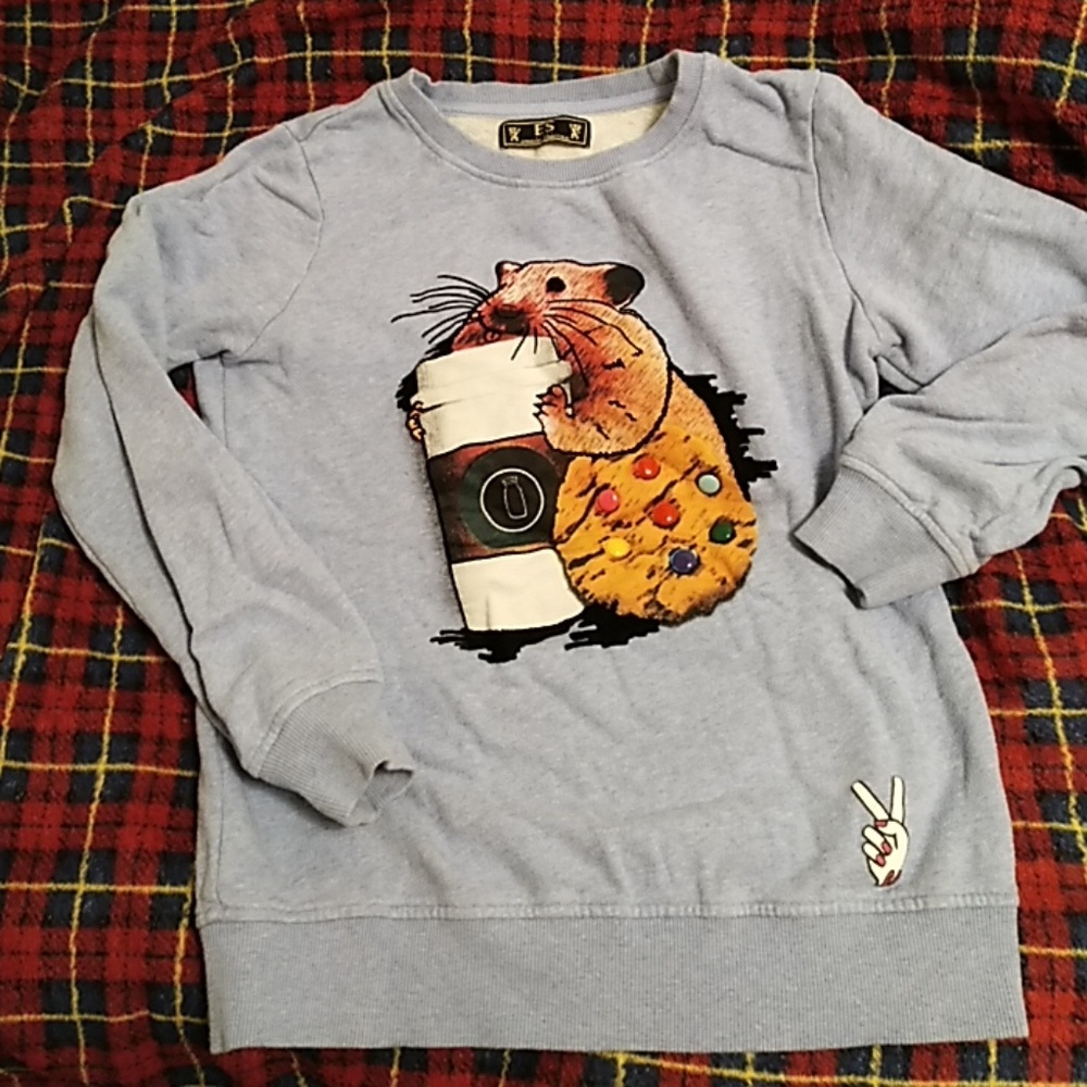 hamster, coffee and cookie sweater